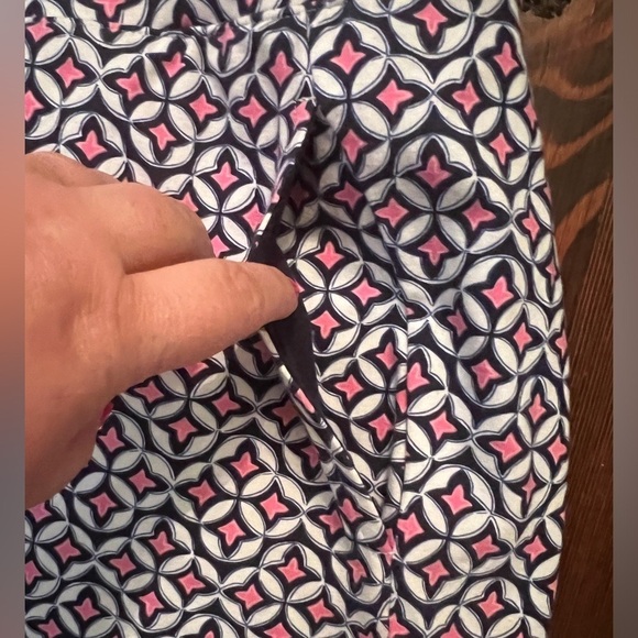 TALBOTS Pink White Navy Geometric Skirt Pockets Shorts underneath NWT plus size - Picture 3 of 7